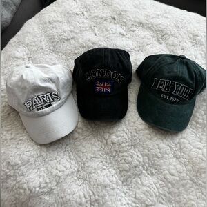 Embroidered Paris, London, New York Soft Dad Caps